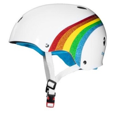 Triple 8 Certified Sweatsaver helmet - Rainbow White Triple 8 Certified Sweatsaver helmet - Rainbow White