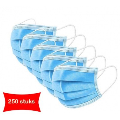 Mondkapjes / Mundmasken / Masques chirurgicaux / Face masks (mouth caps) - 250 stuks Foto van Mondkapjes / Mundmasken / Masques chirurgicaux / Face masks (mouth caps) - 250 stuks