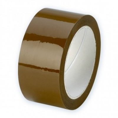PP Acryl triple 'standaard' tape bruin 50mm x 66mtr. per rol PP Acryl triple 'standaard' tape bruin 50mm x 66mtr. per rol