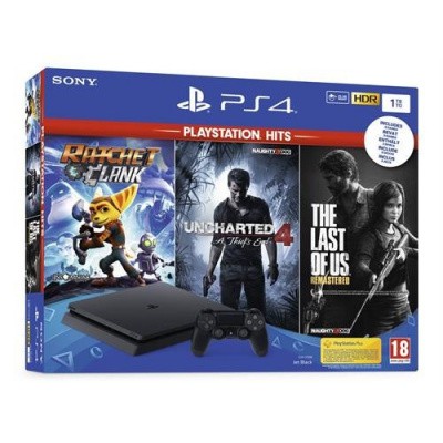 Playstation 4 Console 1TB (Slim) + Ratchet & Clank/Uncharted 4/The Last Of Us Remastered PS4 CONSOLE Playstation 4 Console 1TB (Slim) + Ratchet & Clank/Uncharted 4/The Last Of Us Remastered PS4 CONSOLE