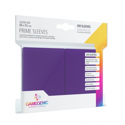 TCG Prime Sleeves 66 x 91 mm - Purple (Standard Size/100 Stuks) SLEEVES TCG Prime Sleeves 66 x 91 mm - Purple (Standard Size/100 Stuks) SLEEVES