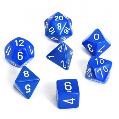 Dice Set Opa Poly Blue/White (7Pcs) DICES Dice Set Opa Poly Blue/White (7Pcs) DICES