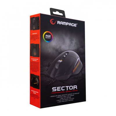 Rampage Sector SMX-R90 Gaming Mouse (Black) PC Rampage Sector SMX-R90 Gaming Mouse (Black) PC