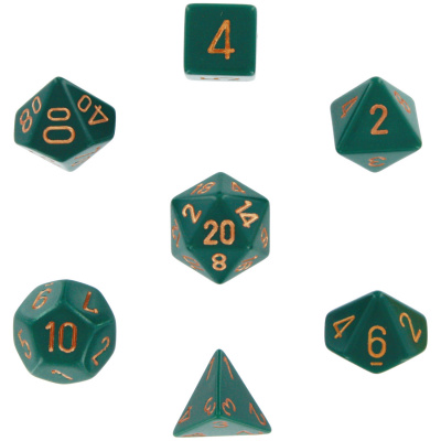 Dice Set Opa Poly Dusty Green/Copper (7Pcs) DICES Dice Set Opa Poly Dusty Green/Copper (7Pcs) DICES
