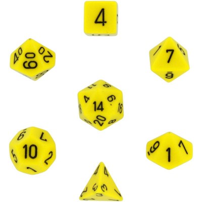 Dice Set Opa Poly Yellow/Black (7Pcs) DICES Dice Set Opa Poly Yellow/Black (7Pcs) DICES