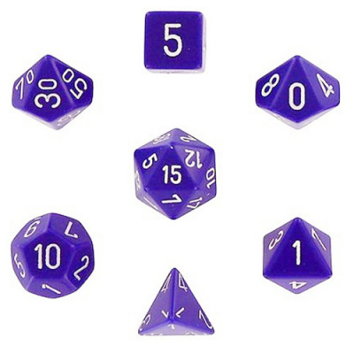 Dice Set Opa Poly Purple/White (7Pcs) DICES Dice Set Opa Poly Purple/White (7Pcs) DICES