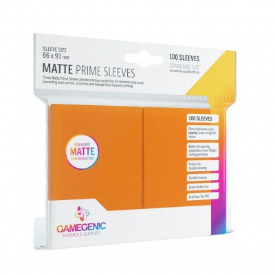 TCG Matte Prime Sleeves 66 x 91 mm - Orange (Standard Size/100 Stuks) SLEEVES TCG Matte Prime Sleeves 66 x 91 mm - Orange (Standard Size/100 Stuks) SLEEVES