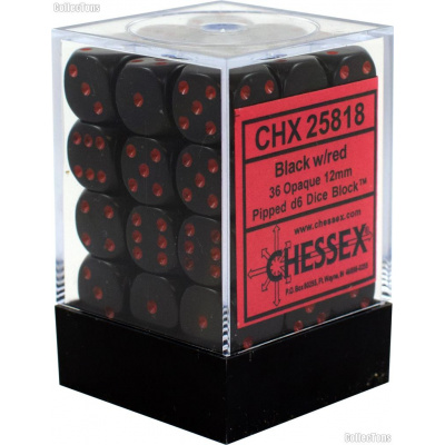 Dice Set Opa Black/Red 12mm (36Pcs) DICES Dice Set Opa Black/Red 12mm (36Pcs) DICES