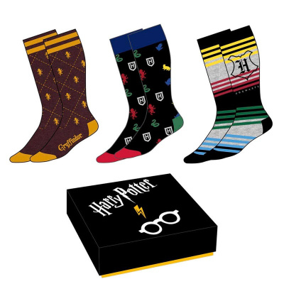 Harry Potter - 3 Paar Mannen Sokken Crests maat 40-44 MERCHANDISE Harry Potter - 3 Paar Mannen Sokken Crests maat 40-44 MERCHANDISE
