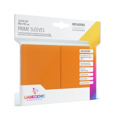 TCG Prime Sleeves 66 x 91 mm - Orange (Standard Size/100 Stuks) SLEEVES TCG Prime Sleeves 66 x 91 mm - Orange (Standard Size/100 Stuks) SLEEVES