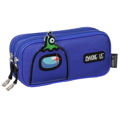 Among Us Blue Double Pencil Case MERCHANDISE Among Us Blue Double Pencil Case MERCHANDISE