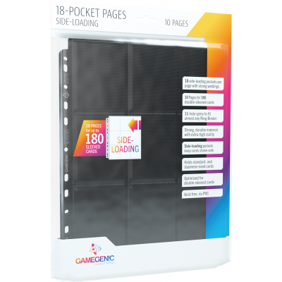 TCG Side-Loading 18-Pocket Pages Pack Black (10 Pages) SLEEVES TCG Side-Loading 18-Pocket Pages Pack Black (10 Pages) SLEEVES