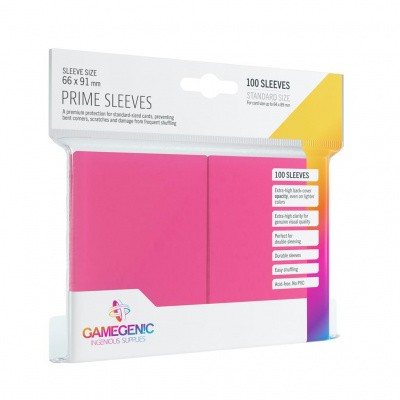 TCG Prime Sleeves 66 x 91 mm - Pink (Standard Size/100 Stuks) SLEEVES TCG Prime Sleeves 66 x 91 mm - Pink (Standard Size/100 Stuks) SLEEVES