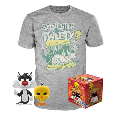 Pop! Loony Tunes: Set Figure and Tee - Sylvestre and Tweety Flocked Exclusive Maat L FUNKO Pop! Loony Tunes: Set Figure and Tee - Sylvestre and Tweety Flocked Exclusive Maat L FUNKO