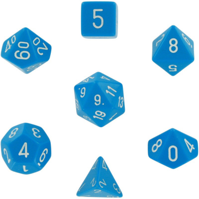 Dice Set Opa Poly Light Blue/White (7Pcs) DICES Dice Set Opa Poly Light Blue/White (7Pcs) DICES