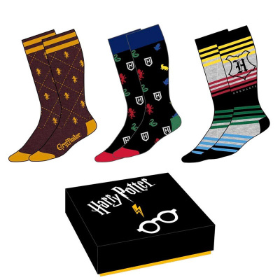 Harry Potter - 3 Paar Vrouwen Sokken Crests maat 35-39 MERCHANDISE Harry Potter - 3 Paar Vrouwen Sokken Crests maat 35-39 MERCHANDISE