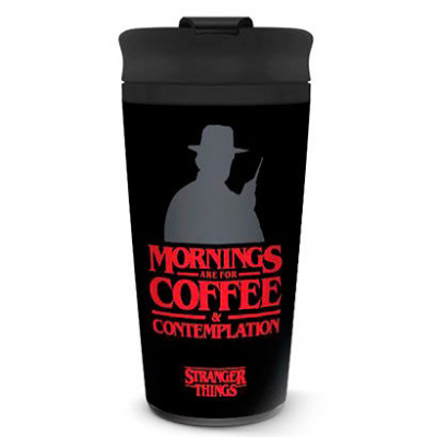 Stranger Things: Coffee and Contemplation Travel Mug MERCHANDISE Stranger Things: Coffee and Contemplation Travel Mug MERCHANDISE