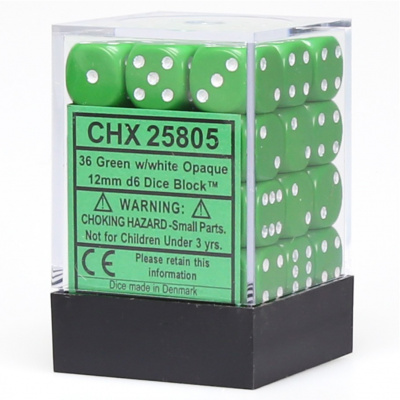 Dice Set Opa Green/White 12mm (36Pcs) DICES Dice Set Opa Green/White 12mm (36Pcs) DICES