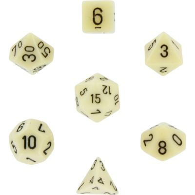 Dice Set Opa Poly Ivory/Black (7Pcs) DICES Dice Set Opa Poly Ivory/Black (7Pcs) DICES