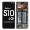 Image of Samsung Galaxy S10 5G (SM-G977) Pulled LCD Display Assembly With Frame (Silver / White) 