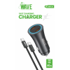Bild von Wave WA-335B-20 Fast Car Charger Dual Type-C Port 40W With PD Cable (Black)