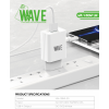 Bild von Travel Charger 12W USB-A Port With USB-C Cable | Wave WA-319W-20 (White)
