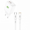 Afbeelding van Wave WA-100-10 Travel Charger 2 x USB-C (35 Wat) with PD Cable 1M (wit)