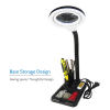 Image of LED with magnifying glass in base storage design