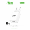 Bild von Travel Charger 12W USB-A Port With USB-C Cable | Wave WA-319W-20 (White)