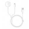 Afbeelding van Magnetische draadloze horlogelader USB-A 2-in-1 1 m