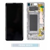 Image of Samsung Galaxy S10 (SM-G973F) service pack LCD Display Assembly With Frame + Battery (Prism White) -