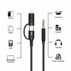 Bild von Wave WA-348 2in1 Lightning + USB-C To 3.5 mm jack Cable (Black)