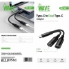 Afbeelding van Wave WA-357 Type-C To Dual Type-C Adapter (Call | Fast Charging | Music)