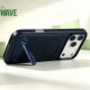 Afbeelding van Wave Magnetische Hoes met Stand iPhone 16 Pro Max - Blauw
