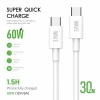 Afbeelding van Wave WA-165 Super Quick Charger Type-C to Type-C Cable (60 Wat) 30 CM (wit)