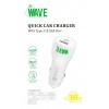 Image of Wave Quick car Charger With Type-C & USB Port 38W (C213)