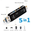 Image of 5 In 1 Multifunctionele USB 2.0 Type C/USB /Micro USB/TF/SD Memory Car | Black