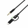 Bild von Wave WA-348 2in1 Lightning + USB-C To 3.5 mm jack Cable (Black)