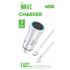 Bild von Wave WA-335W-10 Fast Car Charger Dual Type-C Port 40W With PD Cable (White)
