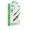 Afbeelding van Wave WA-348 2in1 Lightning + USB-C To 3.5 mm jack Cable (zwart)