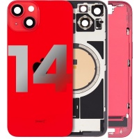 Apple iPhone 14 Pulled Mid-Frame Housing with Parts + Back Cover (Red)