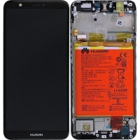 Huawei P Smart (FIG-L31) Service Pack LCD Display Assembly With Frame + Battery (Black)