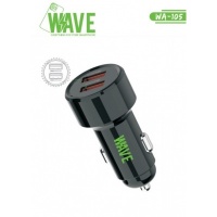 Wave WA-105 Car Charger 2 x USB-A (12 Wat) (Black) - M