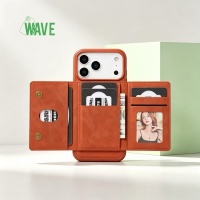 Wave Magsafe Hoes met portemonnee iPhone 17 Pro - Oranje