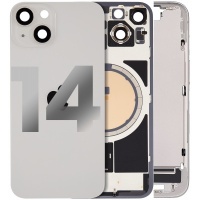 Apple iPhone 14 Pulled Mid-Frame Housing with Parts + Back Cover (White)