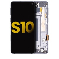 Samsung Galaxy S10 (SM-G973F) Pulled LCD Display Assembly With Frame (Silver)