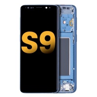 Samsung Galaxy S9 (SM-G960F) service pack LCD Display Assembly With Frame (Coral Blue)
