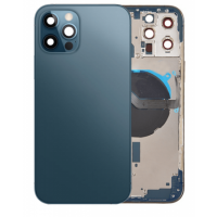 iPhone 12 Pro Max Pulled Mid-Frame Housing With Parts No Charging Port (Pacific Blue)