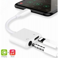 2 in1 Aux Headphone Jack Audio + Charge Cable Adapter to Lightning