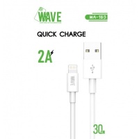Wave WA-163 Quick Charger 2A Lighning Cable 30 CM (White) -C